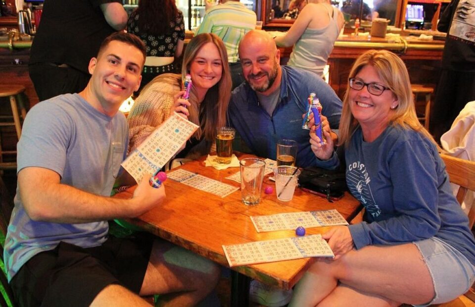 Group Playing Bar Bingo in Apple Annie's