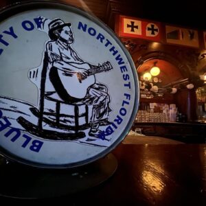 Blues Society Logo on Bar in Lili Marlene's