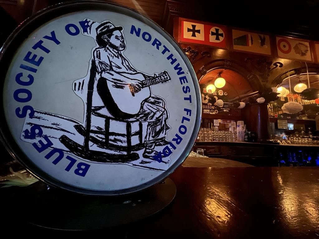 Blues Society Logo on Bar in Lili Marlene's