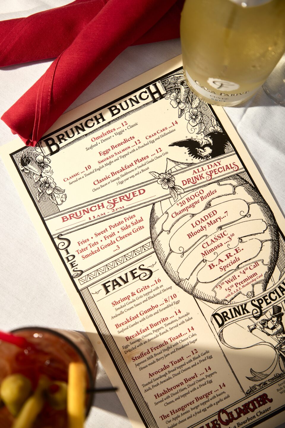 Menu of Seville Quarter Brunch